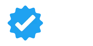 Blue square icon with white check and text Google Verified Business