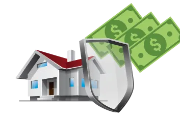 Impact window protection increasing home value with red arrow and megaphone