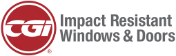 Logo of CGI, a leading manufacturer of hurricane impact-resistant windows and doors